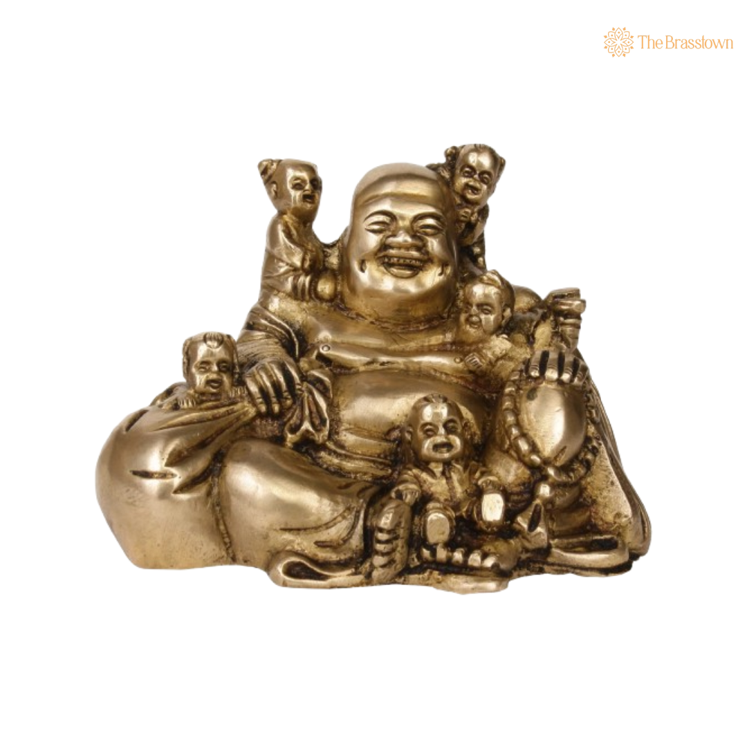Laughing Buddha with Children 4 Inch