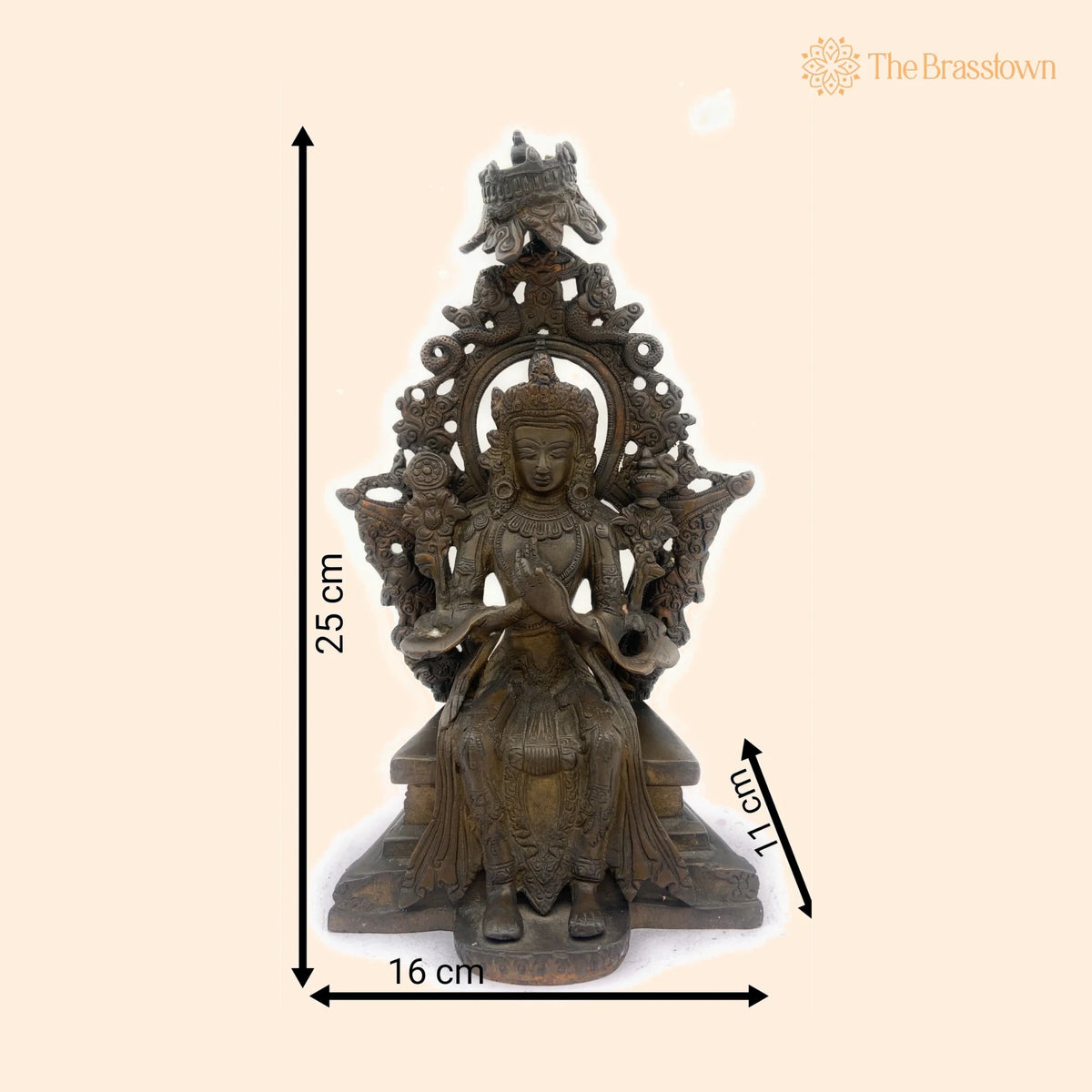 Handcrafted Brass Tibetan Manjushri Idol – Buddha Manjushri Murti, Wisdom Bodhisattva Statue for Home, Temple, Meditation 10 Inch 1