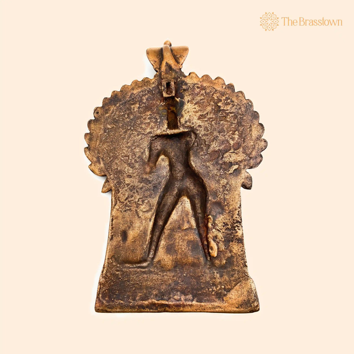 Brass Veerabhadreshwara Idol – Handcrafted Veerbhadra Swami Murti, South Indian Pooja Vigraha, Peetal Pratima for Home Temple &amp; Décor 11.5 Inch 1