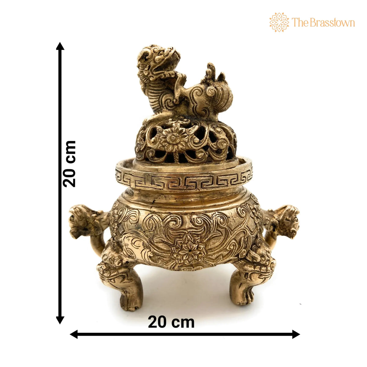 Brass Dragon Motif Bowl – Handcrafted Peetal Showpiece with Antique Gold Finish for Home Décor, Puja &amp; Gifting 8 Inch 4
