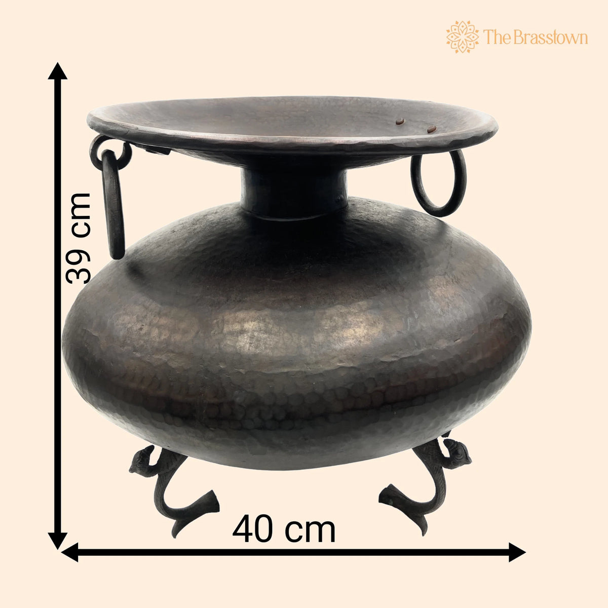 Brass Planter Bowl Peetal Pital Pittal Decorative Plant Pot – Handcrafted Large Indoor Outdoor Brass Flower Bowl 15.5 Inch 1
