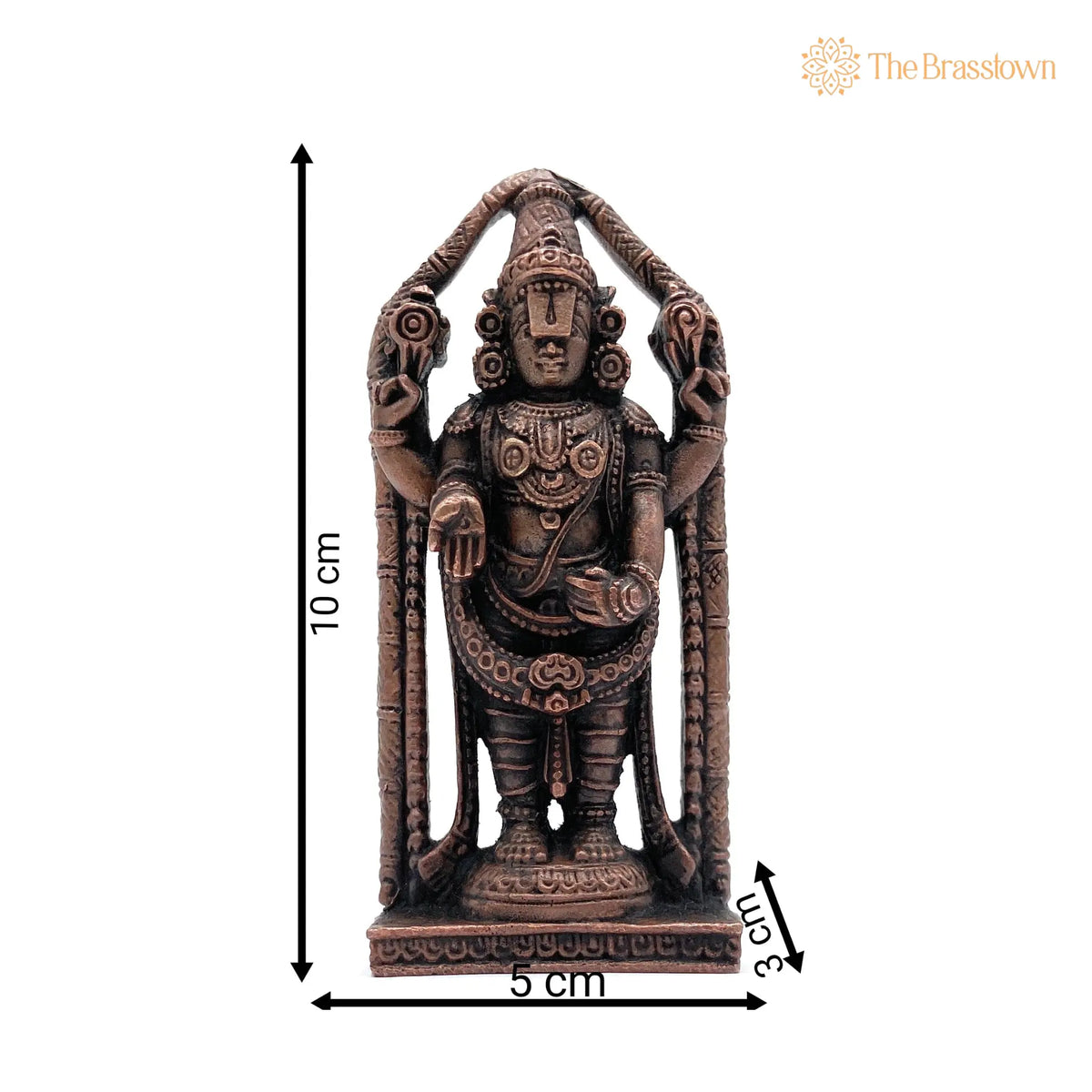 Copper Tirupati Balaji Idol – Handcrafted Lord Venkateswara Murti, Balaji Maharaj Pooja Moort 4 Inch 2