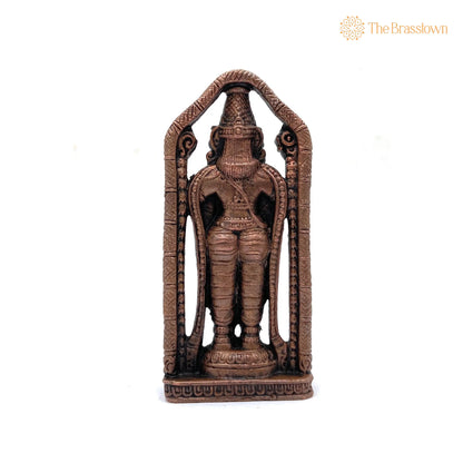 Copper Tirupati Balaji Idol – Handcrafted Lord Venkateswara Murti, Balaji Maharaj Pooja Moort 4 Inch 3