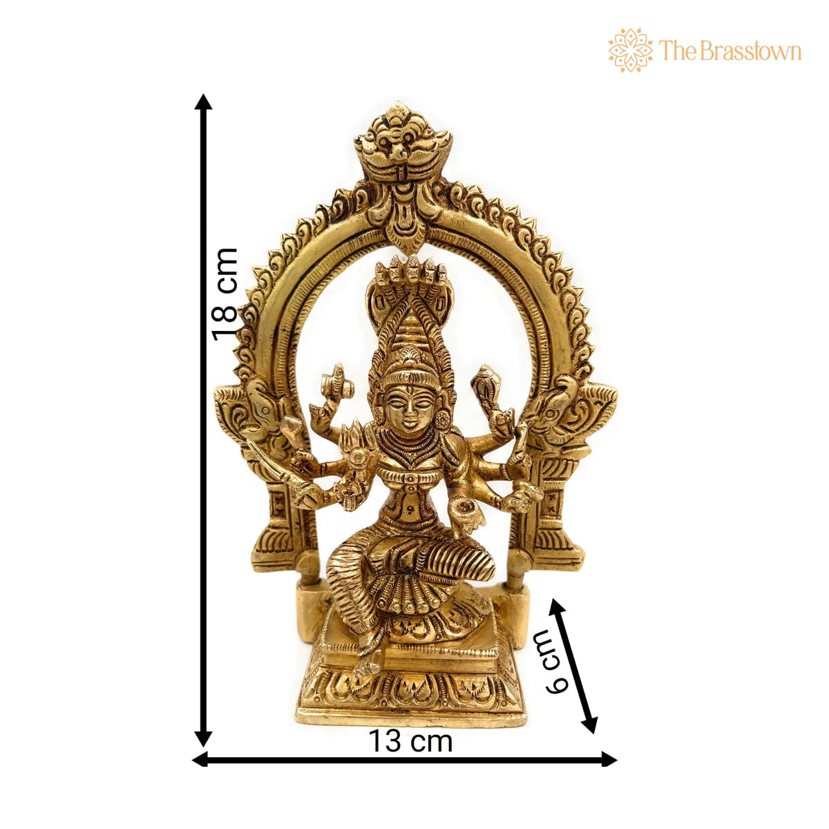 Brass Mariamman Idol – Handcrafted Mariyamma Muthu Mariamman Statue, Samayapuram Amman Vigraham for Puja, Home Mandir &amp; Décor 7 Inch 4