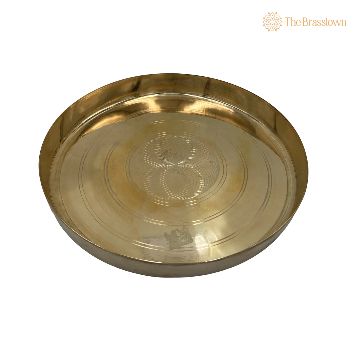 Traditional Pure Brass Dinner Plate (Peetal Thali – Handcrafted Pittala Bhojan Plate for Dining, Puja &amp; Gifting 11.42 Inch 2