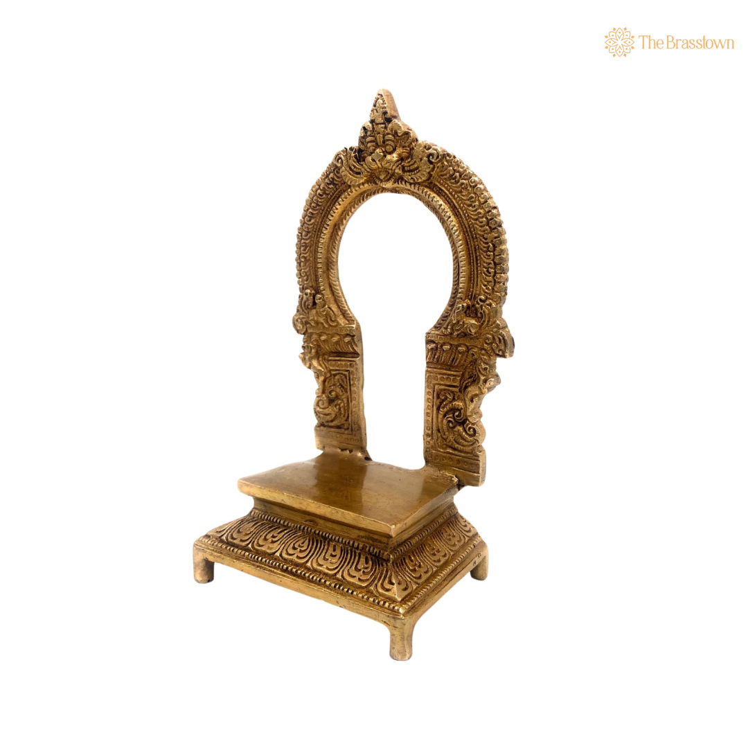 Ornate Brass Arch-Style Pedestal Stand 7 Inch