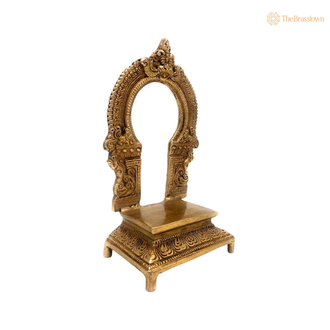 Ornate Brass Arch-Style Pedestal Stand 7 Inch