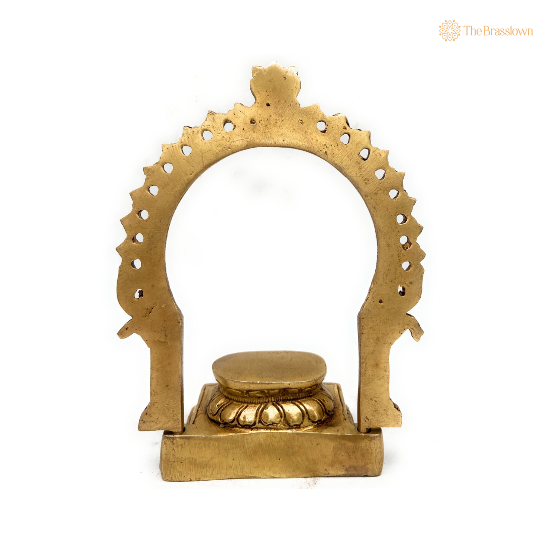 Ornate Brass Arch with Pedestal 7.5 Inch – home mandir puja decor India