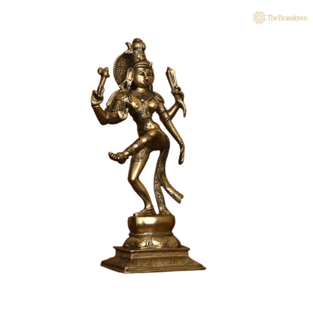 Ornate Brass Dancing Shiva Statue 12.5 Inch