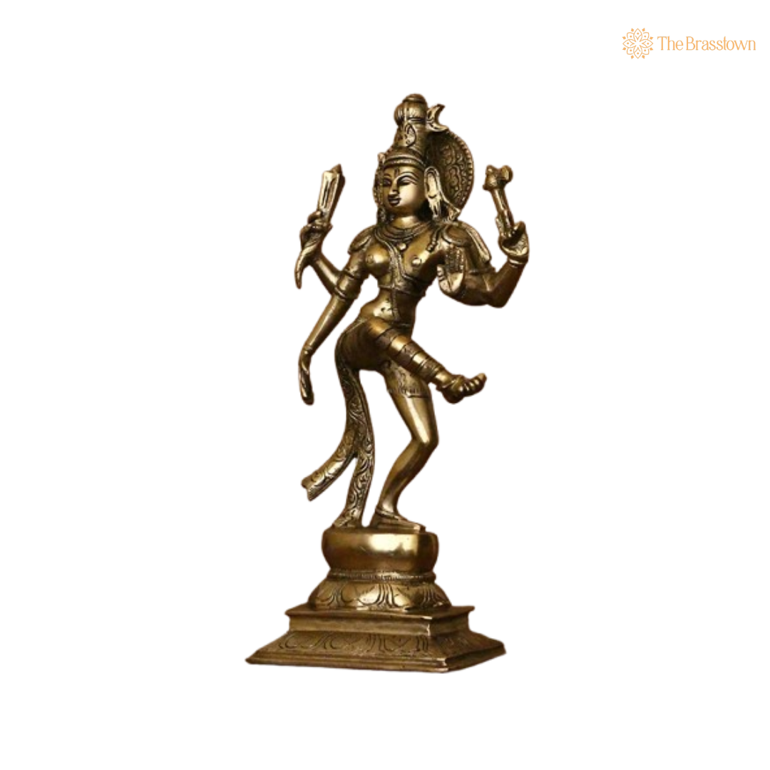 Ornate Brass Dancing Shiva Statue 12.5 Inch