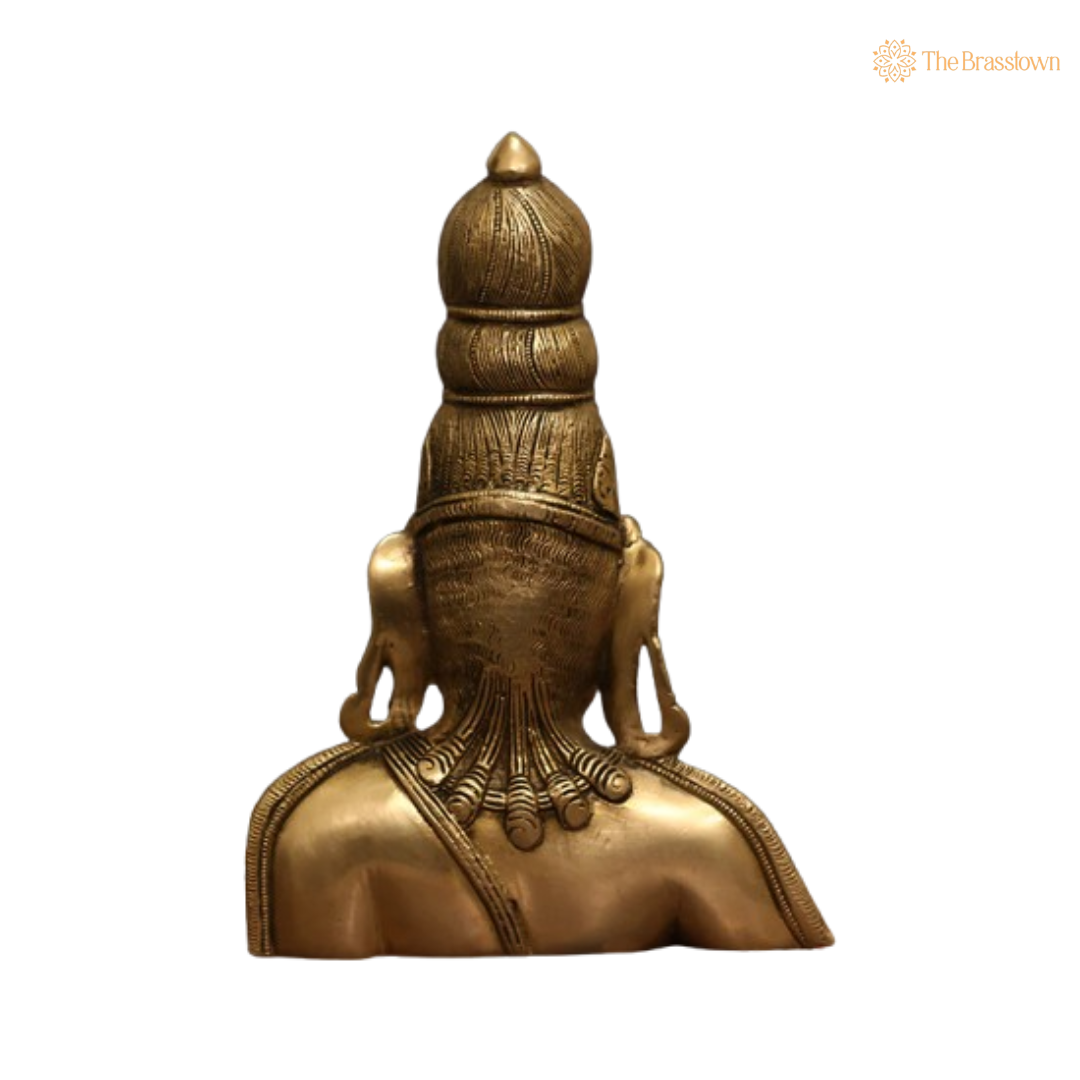 Ornate Brass Goddess Bust - A Symbol of Divine Feminine Energy 10.5 Inch