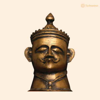 Ornate Brass Kingly Head 14 Inch
