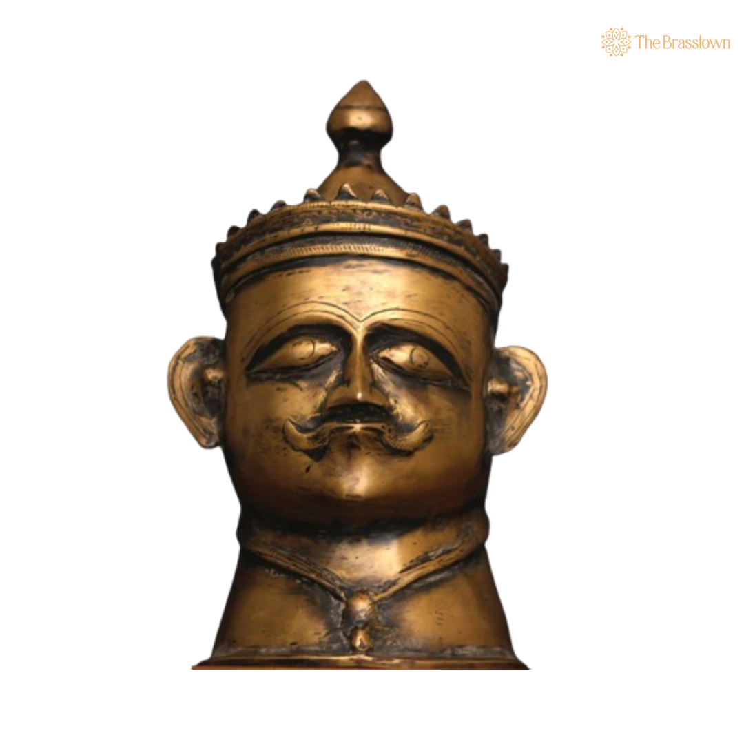 Ornate Brass Kingly Head 14 Inch