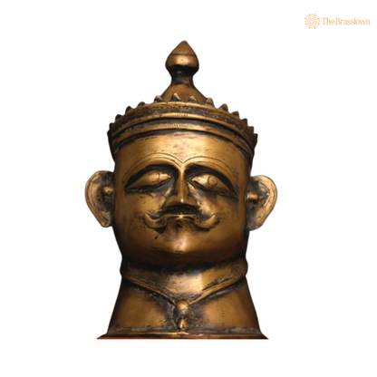 Ornate Brass Kingly Head 14 Inch