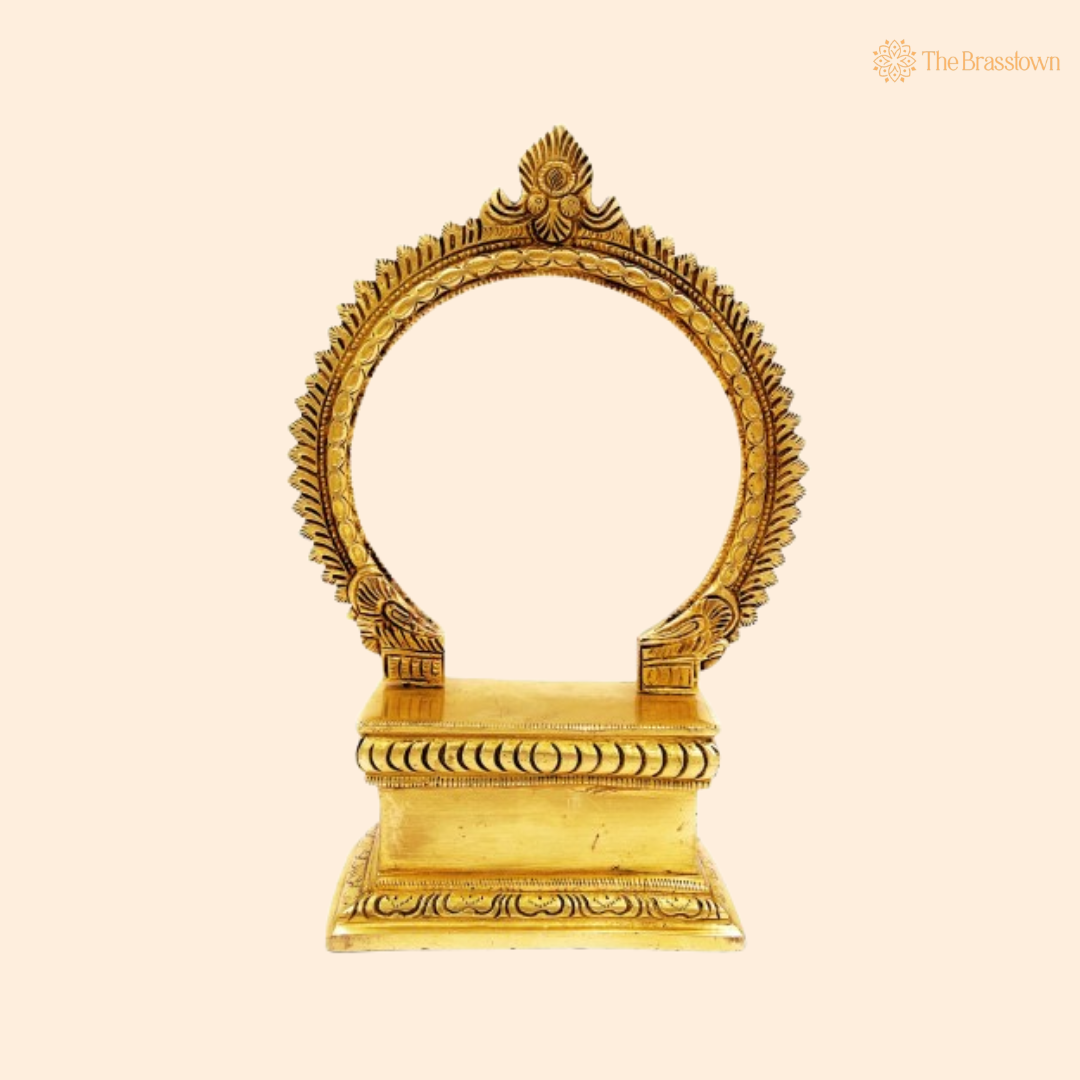 Ornate Brass Toran Frame for Deities 10 Inch