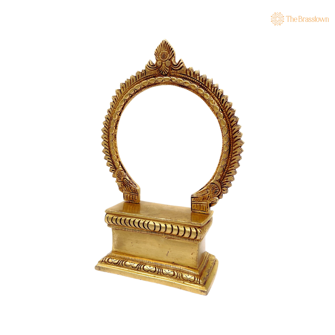 Ornate Brass Toran Frame for Deities 10 Inch
