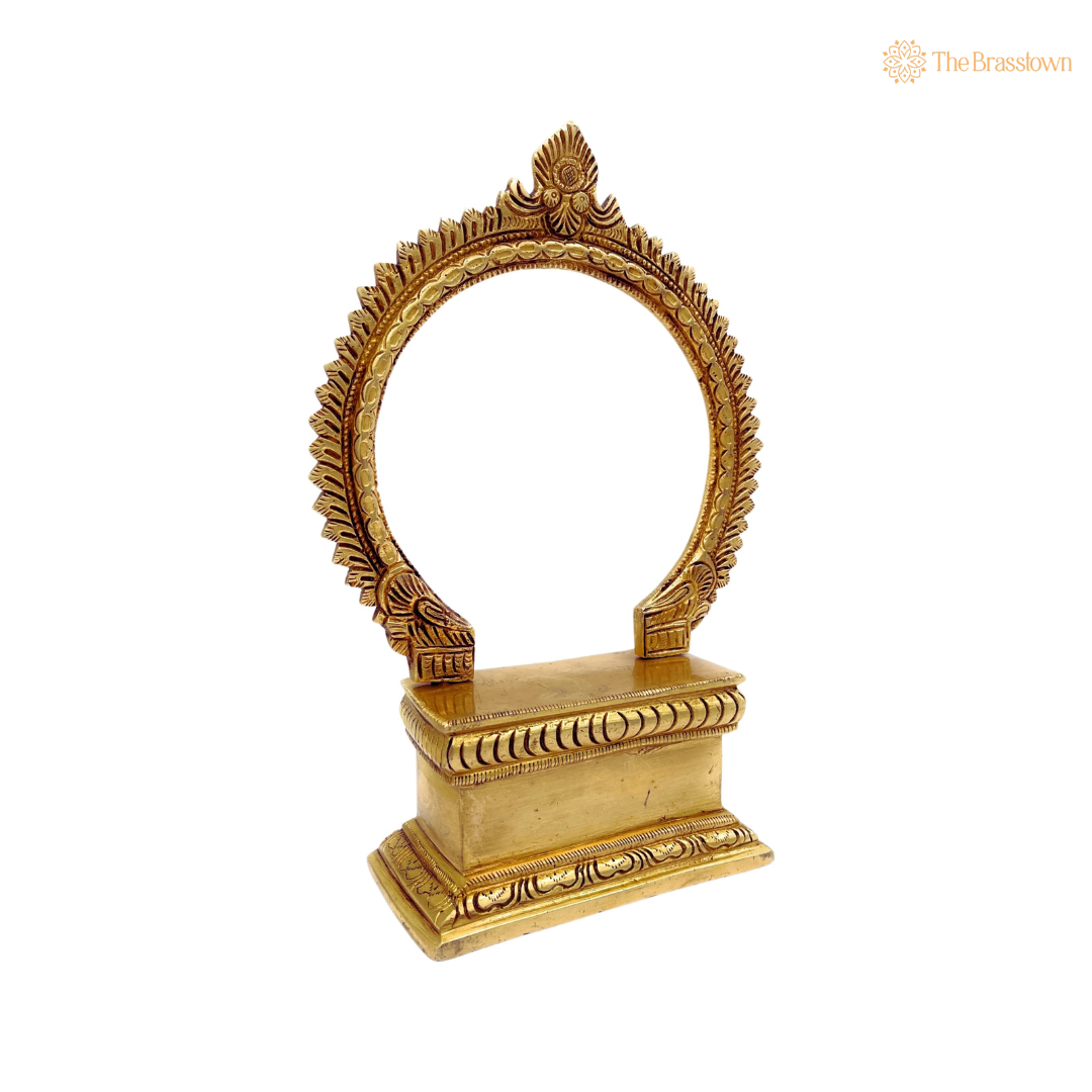 Ornate Brass Toran Frame for Deities 10 Inch