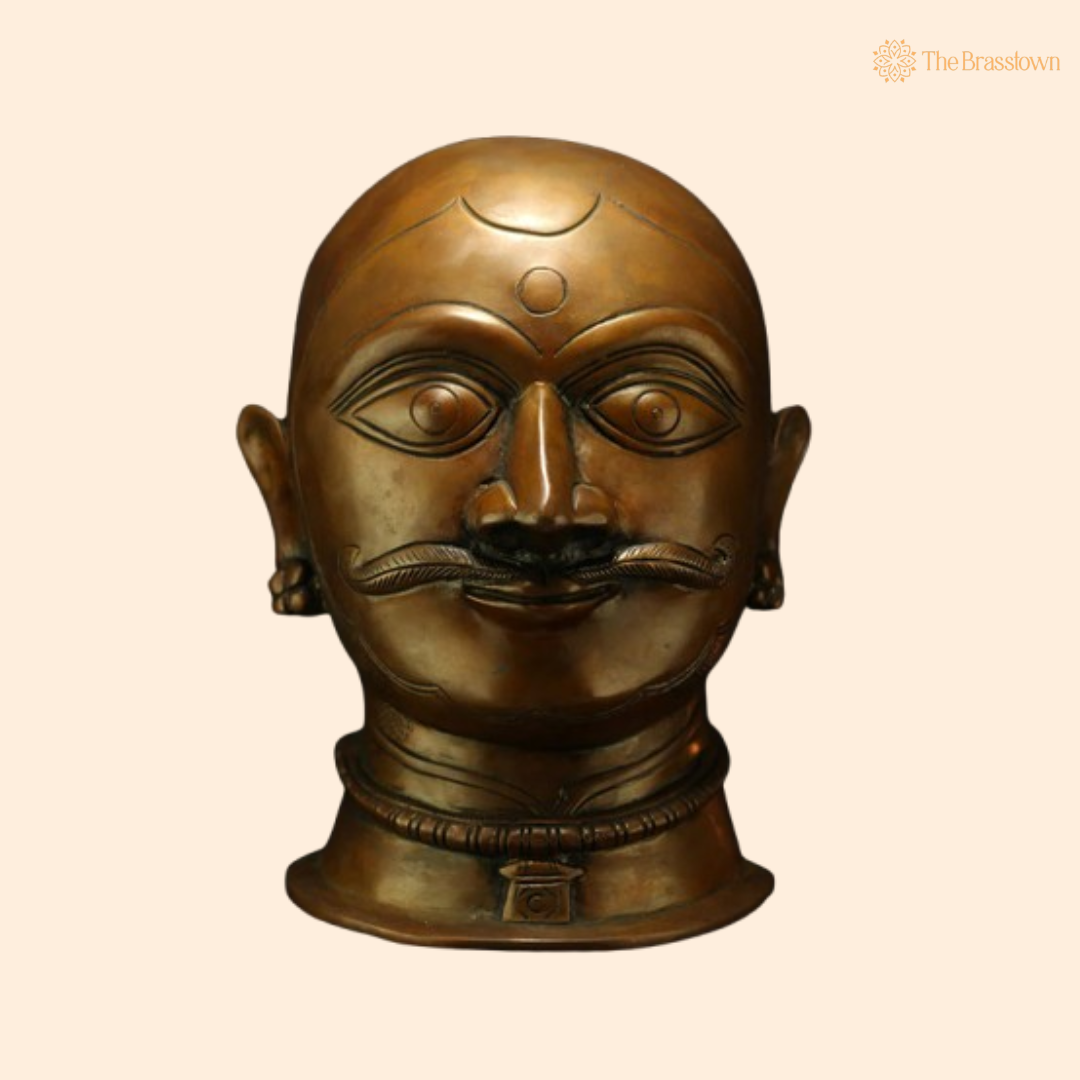Ornate Brass Warrior Bust - A Symbol of Valor and Heritage 10.5 Inch