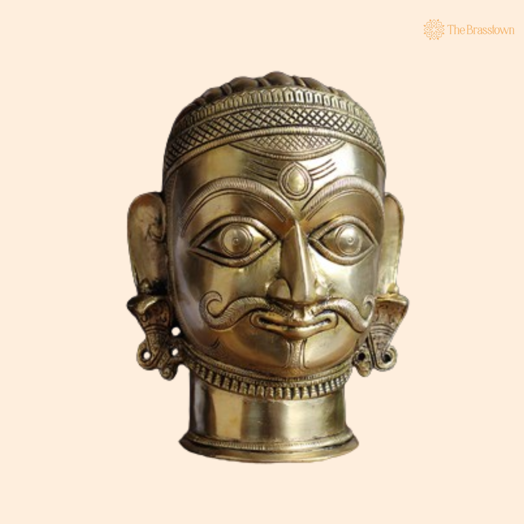 Ornate Brass Warrior Head - A Tribute to Courage and Heritage 7 Inch