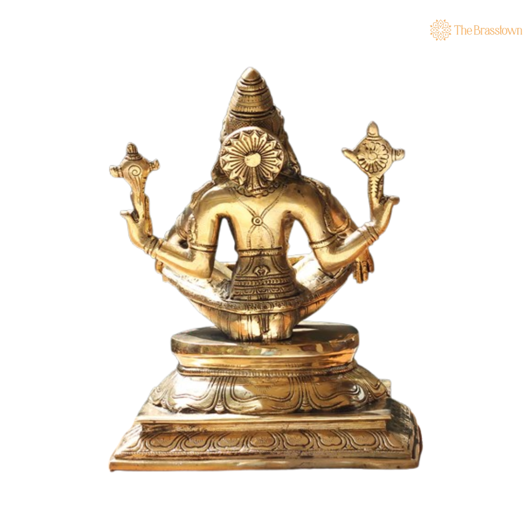 Ornate Brass Yoga Narasimha Statue 10.5 Inch