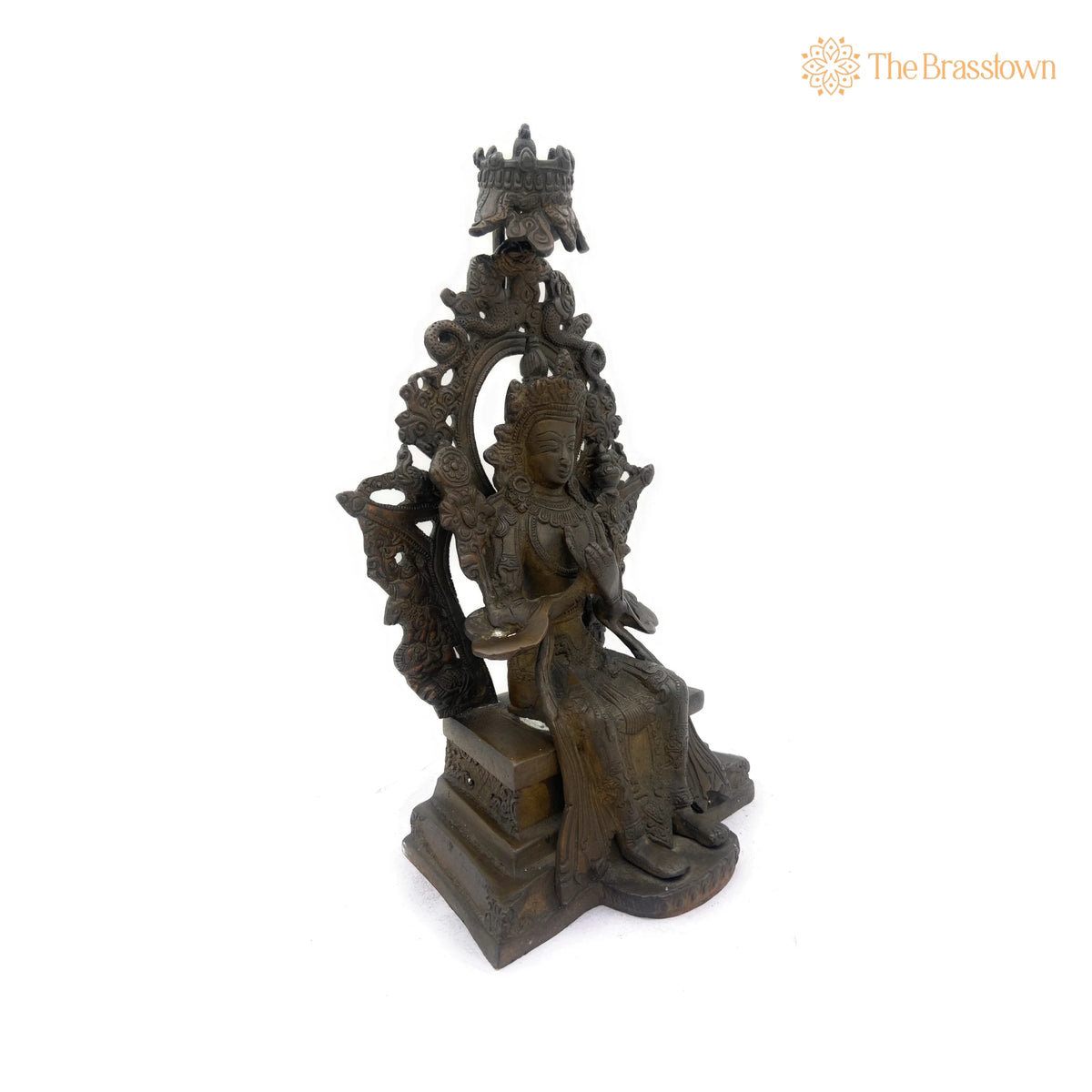 Handcrafted Brass Tibetan Manjushri Idol – Buddha Manjushri Murti, Wisdom Bodhisattva Statue for Home, Temple, Meditation 10 Inch 2
