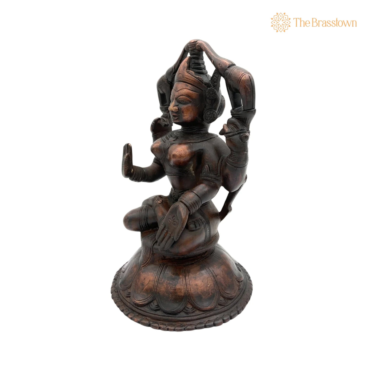 Handcrafted Brass Gaja Lakshmi Idol – Gajalakshmi, Kamala, Padma, Home Temple &amp; Prosperity Décor 9 Inch 2