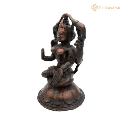 Handcrafted Brass Gaja Lakshmi Idol – Gajalakshmi, Kamala, Padma, Home Temple &amp; Prosperity Décor 9 Inch 2