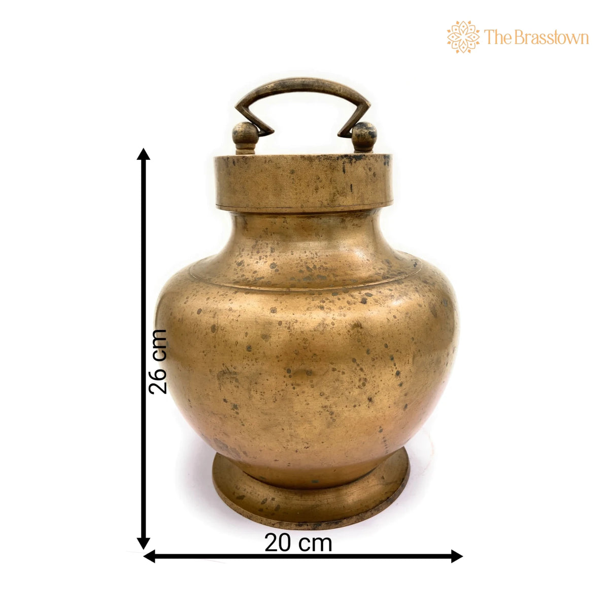 Brass Antique Kamandal – Handcrafted Brass Stoup, Gangajali With 2 Litre Capacity for Puja Rituals &amp; Home Mandir 10.5 Inch 2