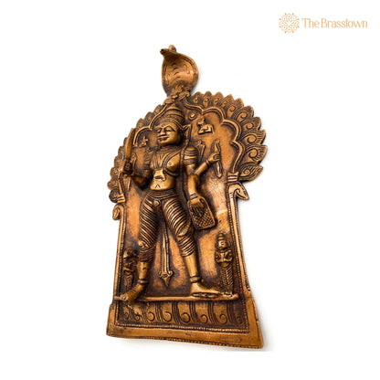 Brass Veerabhadreshwara Idol – Handcrafted Veerbhadra Swami Murti, South Indian Pooja Vigraha, Peetal Pratima for Home Temple &amp; Décor 11.5 Inch 2