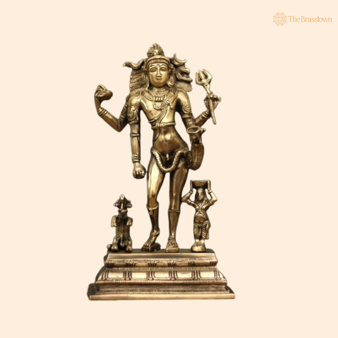 Sacred Brass Lord Shiva as Gangadhara Statue 11 Inch