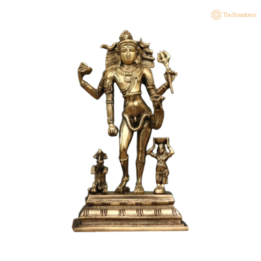 Sacred Brass Lord Shiva as Gangadhara Statue 11 Inch