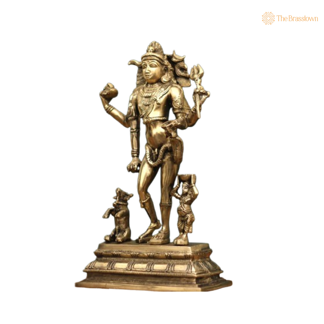 Sacred Brass Lord Shiva as Gangadhara Statue 11 Inch