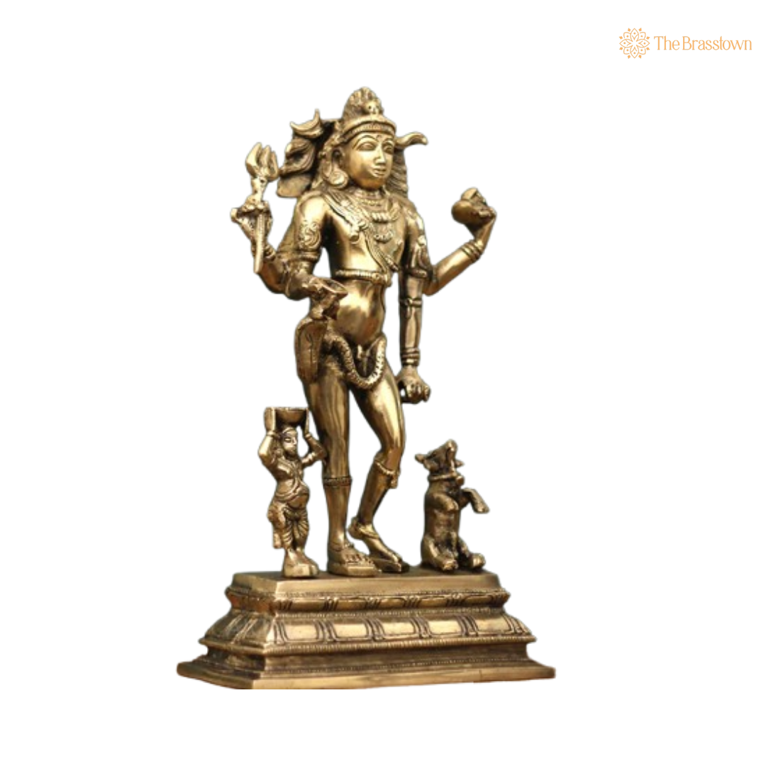 Sacred Brass Lord Shiva as Gangadhara Statue 11 Inch