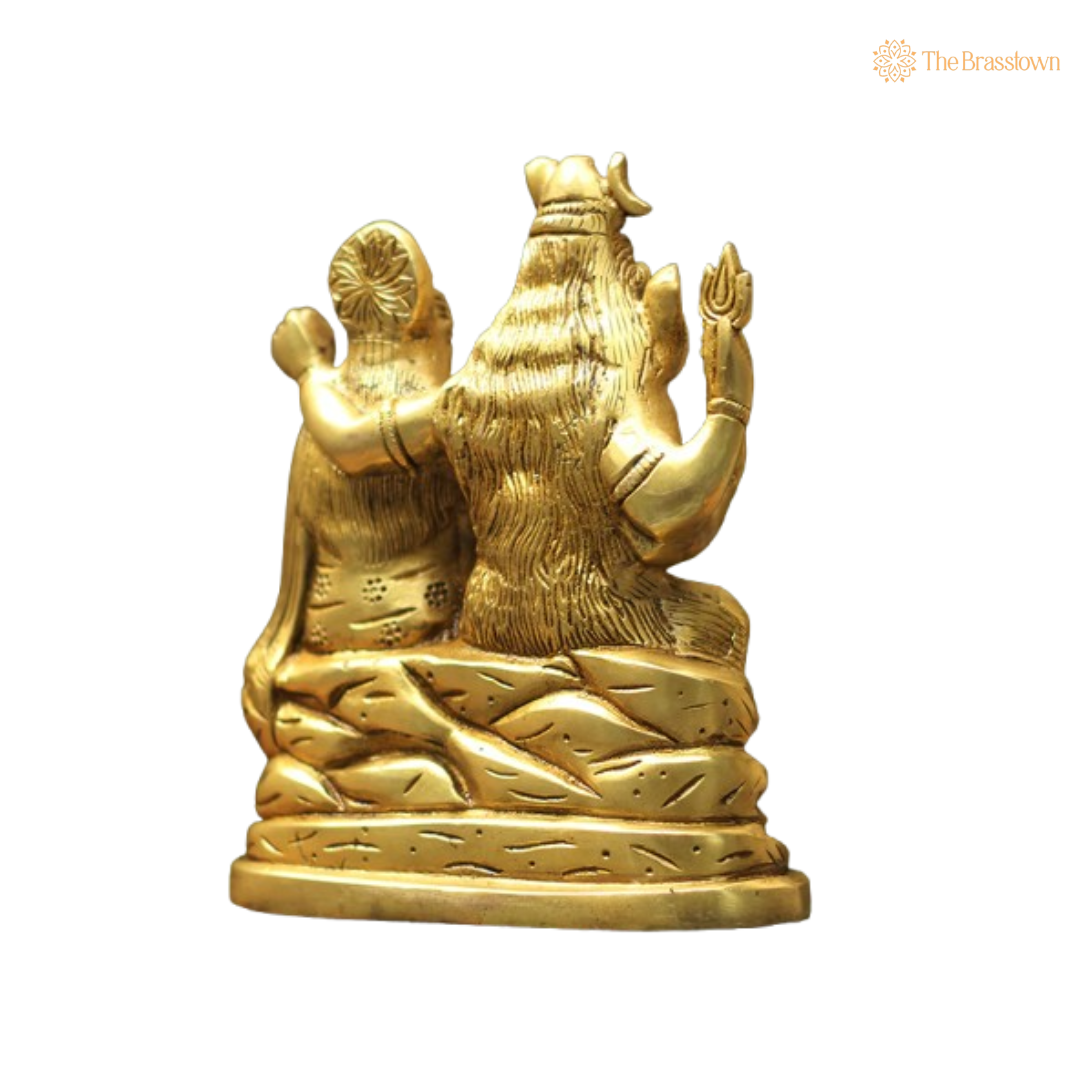 Sacred Brass Shiva Parivar Statue 8 Inch