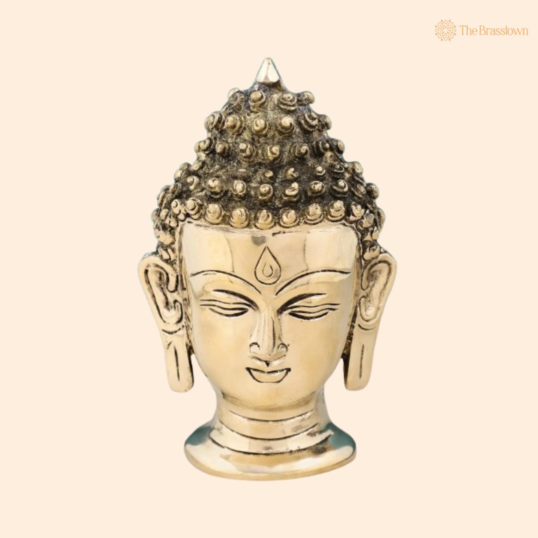 Serene Buddha Head Idol 6 Inch