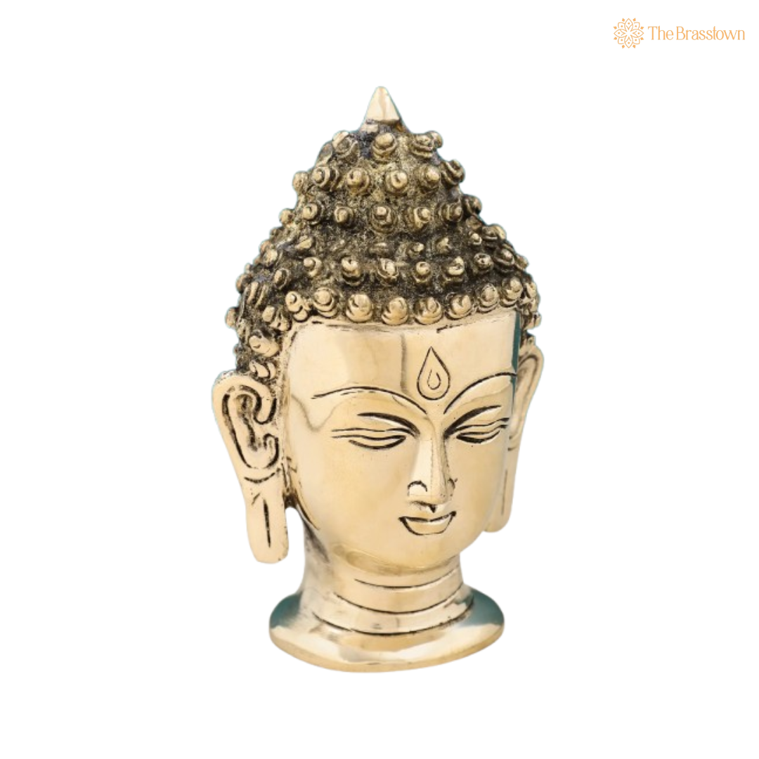 Serene Buddha Head Idol 6 Inch