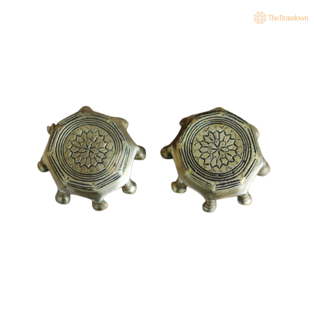 Set of Handcrafted Brass Miniature Pooja Chowkis