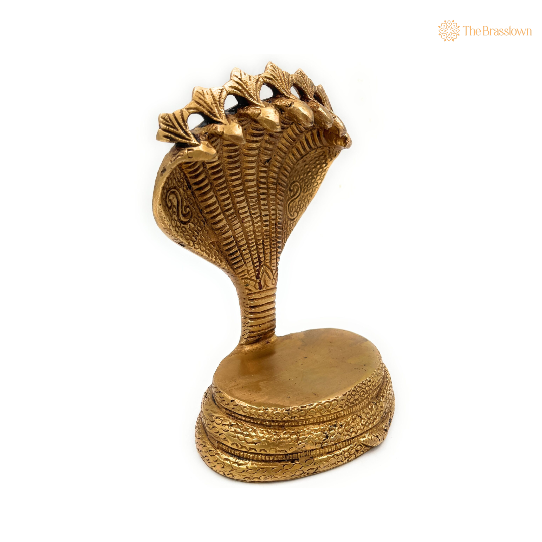 Seven-Headed Naga Brass Sculpture 7 Inch