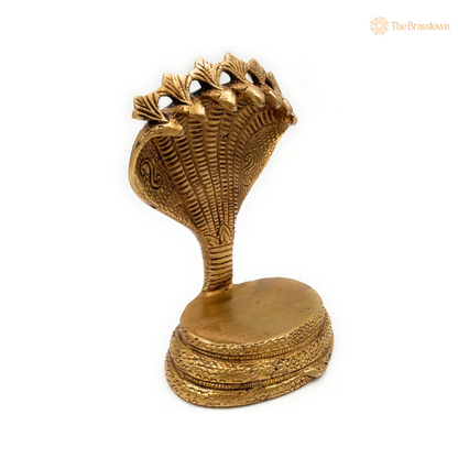 Seven-Headed Naga Brass Sculpture 7 Inch