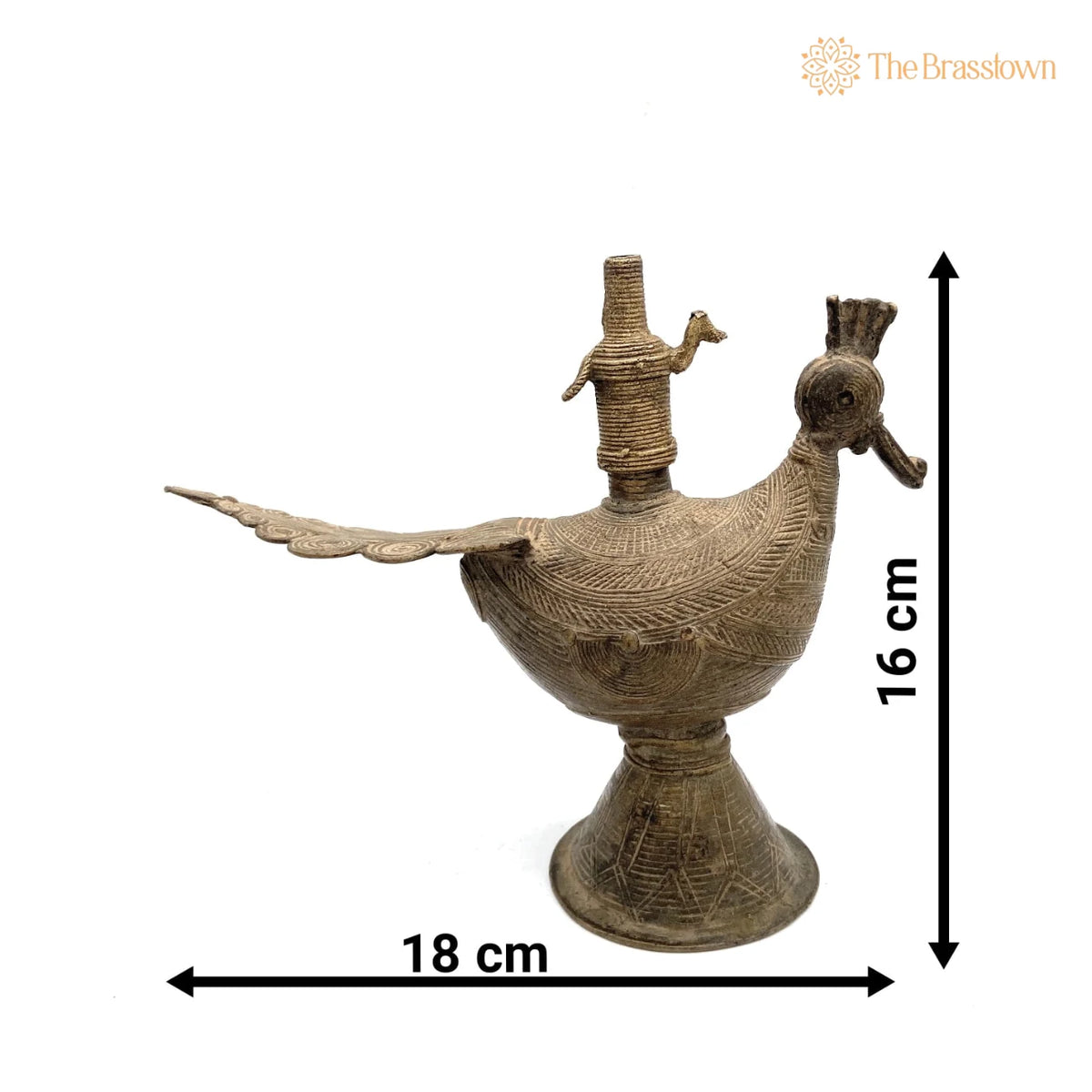 Brass Antique Oil Lamp – Handcrafted Deepalakshmi Vilakku Diya for Aarti, Puja &amp; Home Mandir Décor 6.5 Inch 4