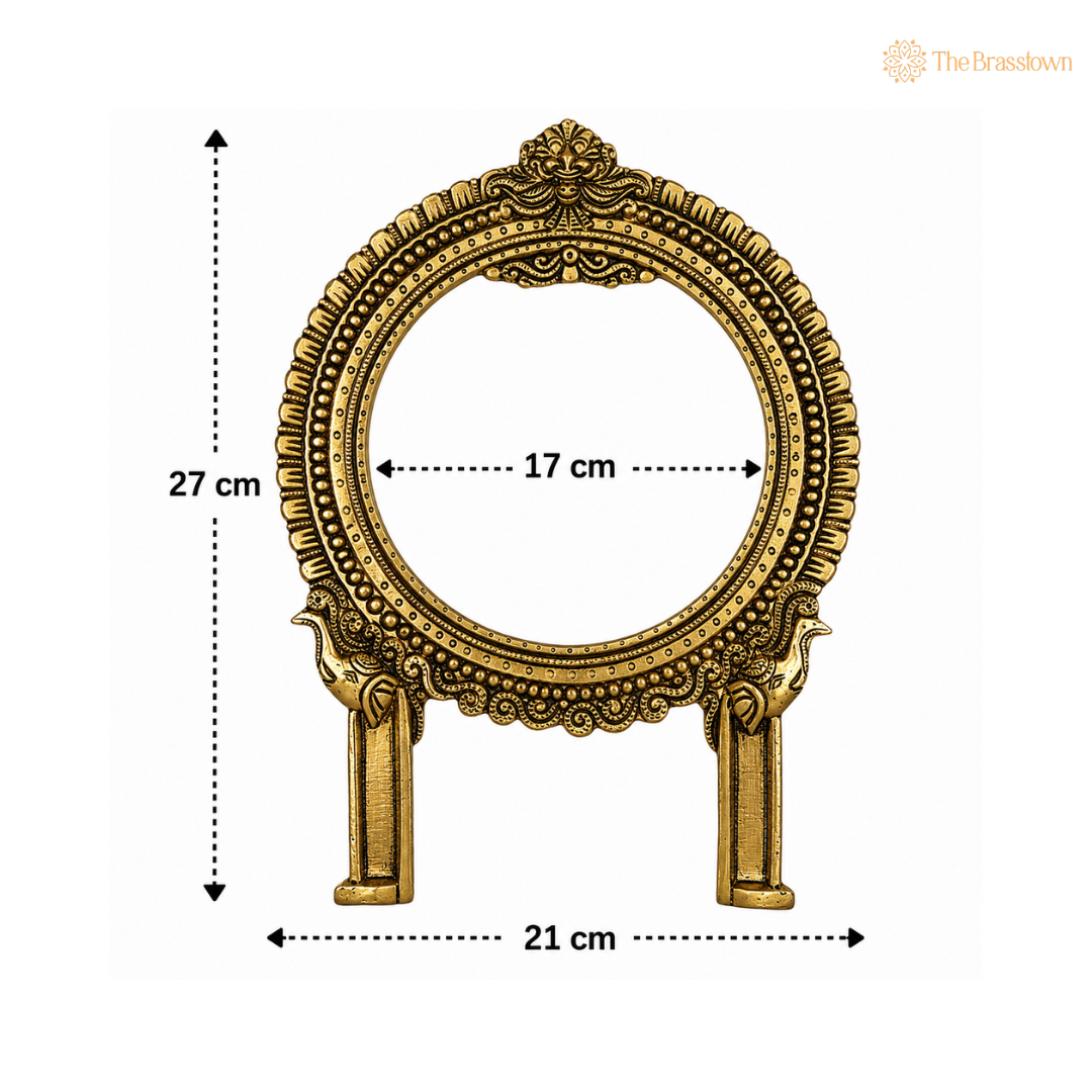 Traditional Brass Ornamental Circular Frame 11 inch