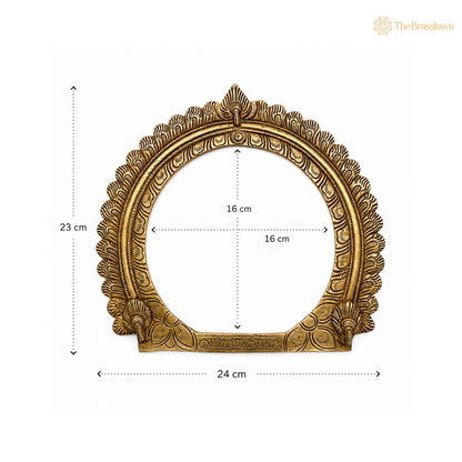 Ornate Antique Brass Circular Arch Frame 9 Inch