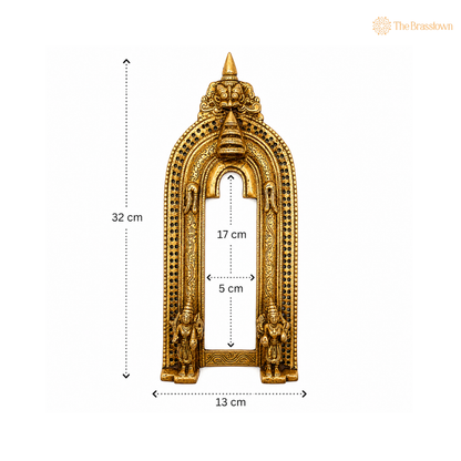 Traditional Antique Brass Temple Arch Frame 13 Inch