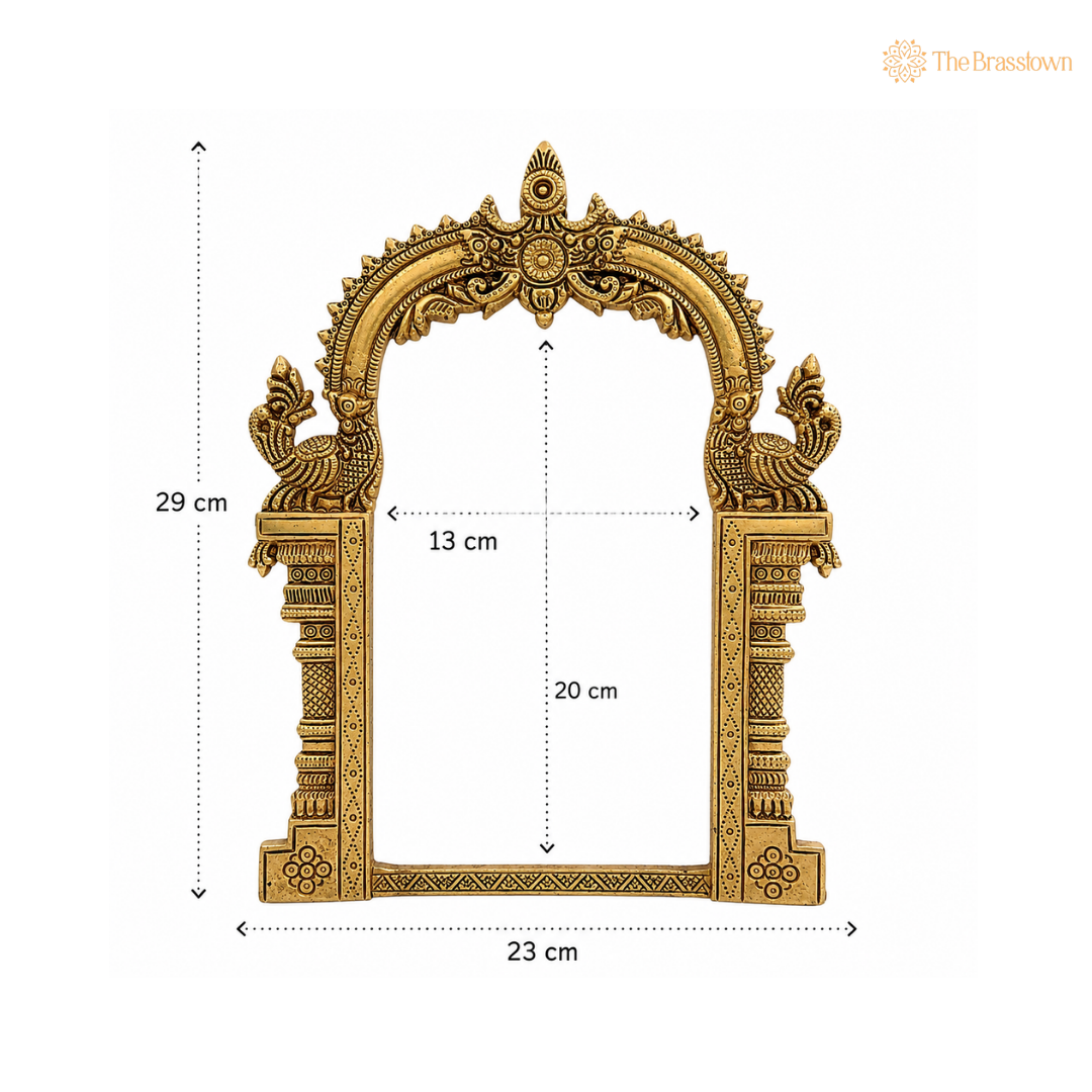 Antique Brass Peacock Arch Frame 11.5 Inch