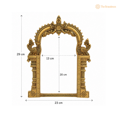 Antique Brass Peacock Arch Frame 11.5 Inch