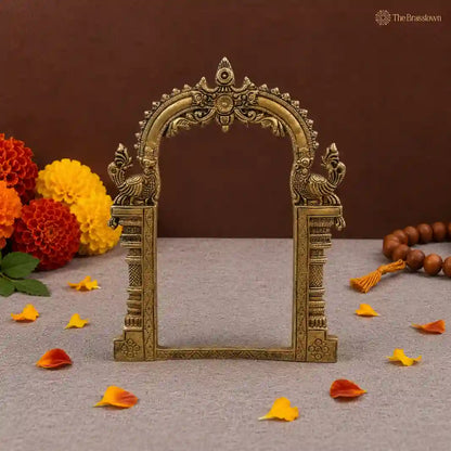Antique Brass Peacock Arch Frame 11.5 Inch