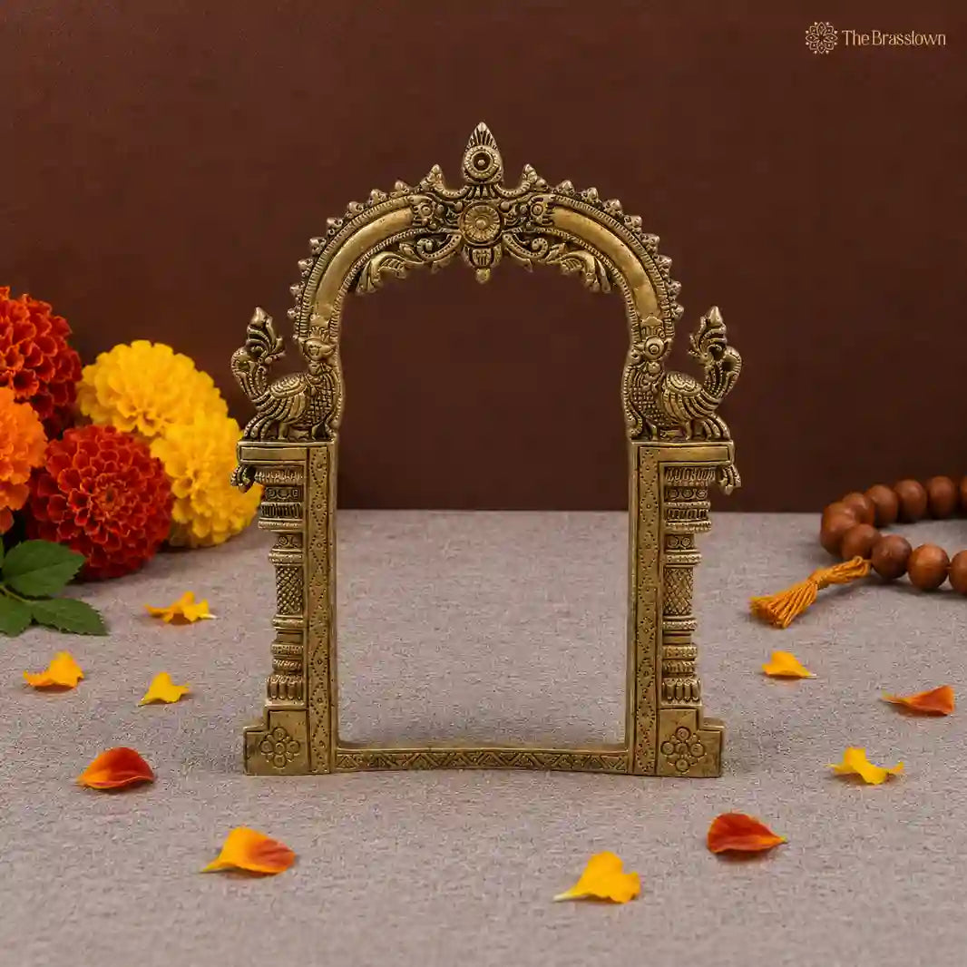 Antique Brass Peacock Arch Frame 11.5 Inch