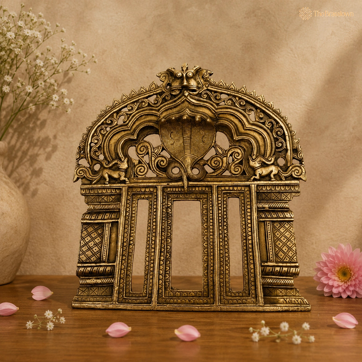 Antique Brass Naga Arch Frame 11 Inch