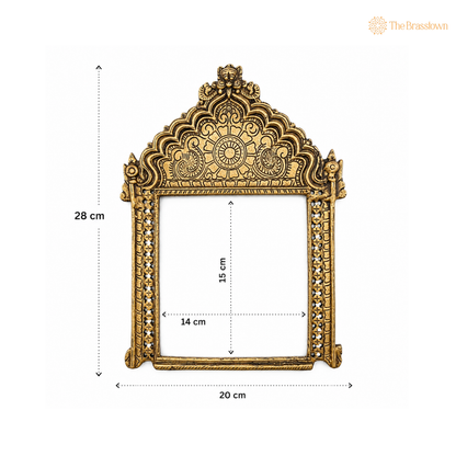 Antique Brass Temple Frame with Ornamental Design 11 Inch