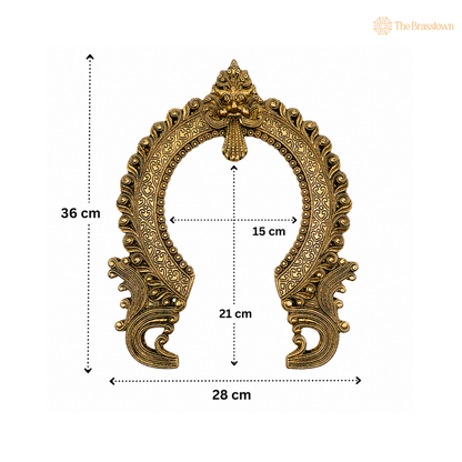 Antique Brass Arch Frame with Mythical Motifs 14.5 Inch